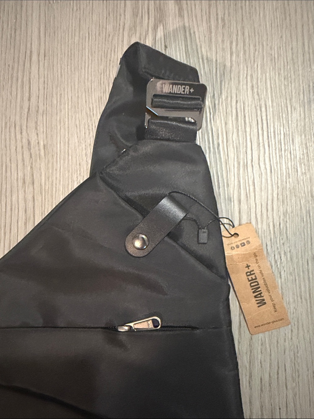Wander Black Asymmetrical Crossbody Sling Bag NWT - Picture 3 of 6